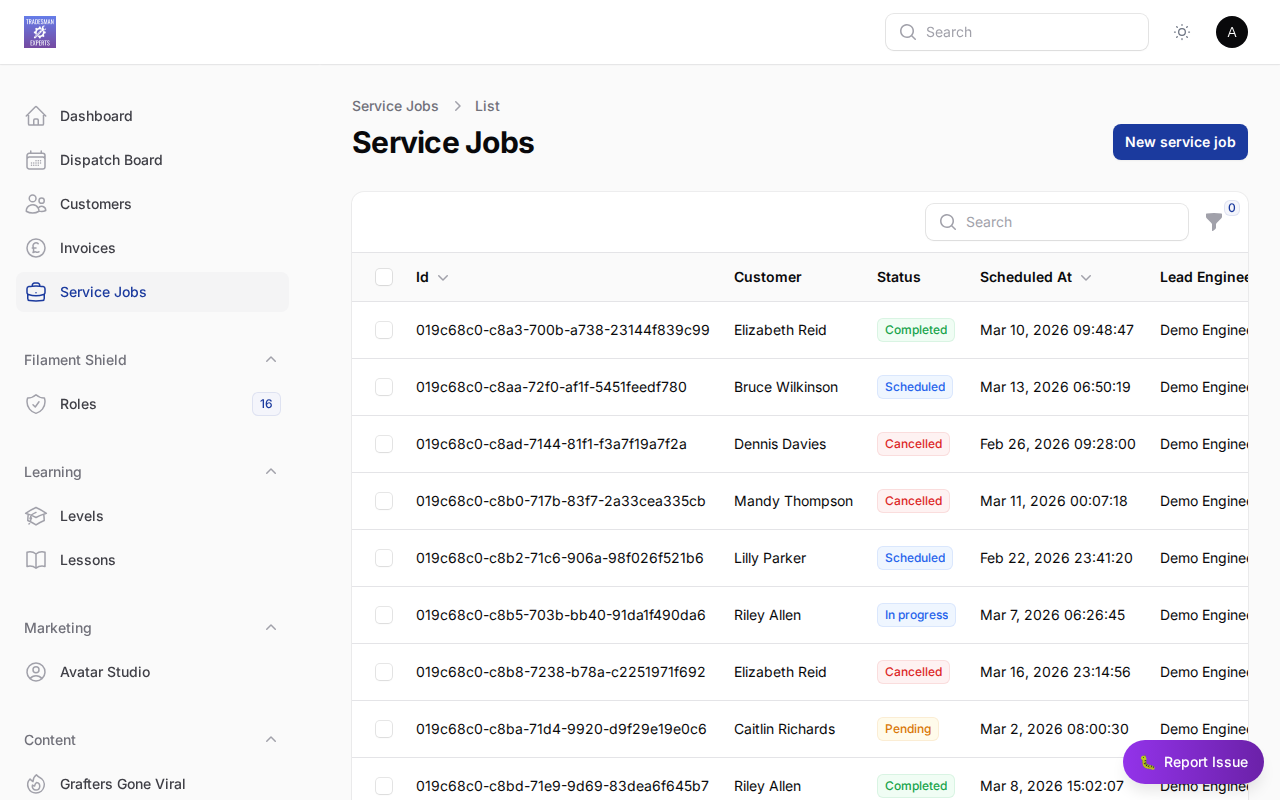 Recurring job configuration